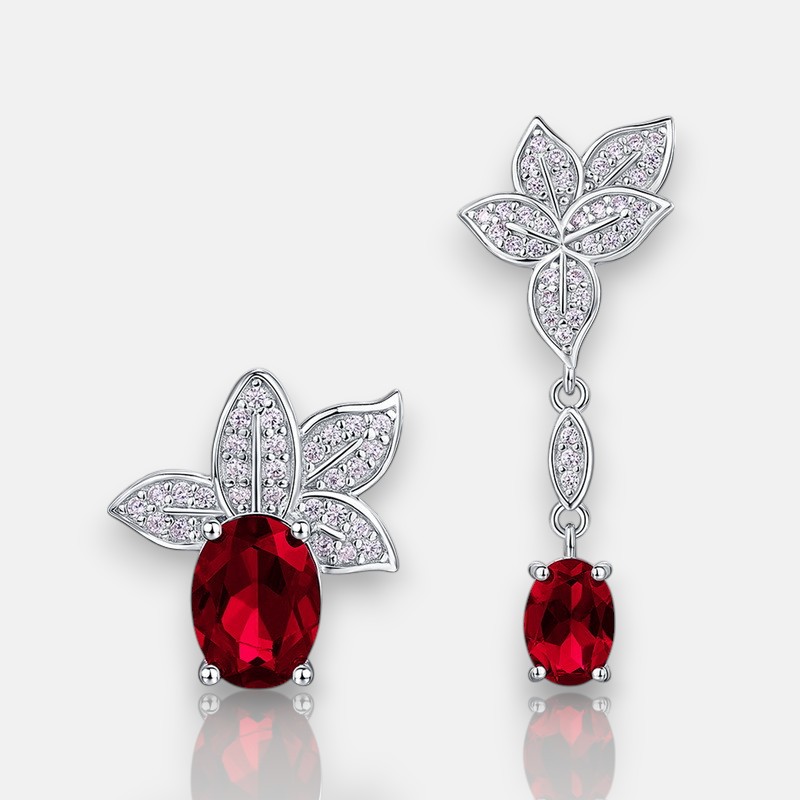 Asymmetrical Earrings – S925 Silver Mismatched Stud and Drop Pair