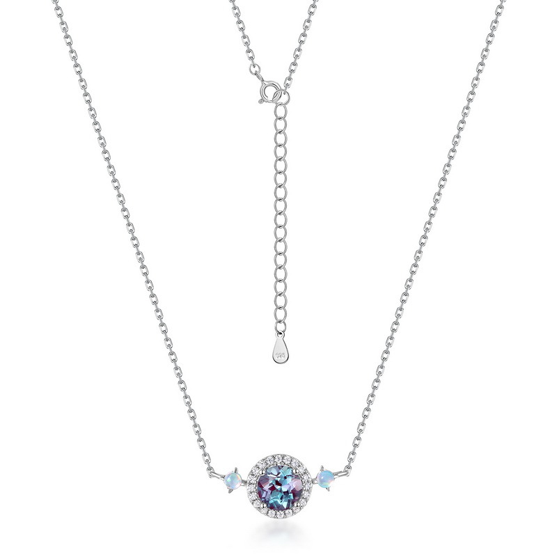 Color‑Change Alexandrite Necklace | S925 Sterling Silver Lab Gem Choker – June Birthstone