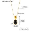 Gold black agate sweater chain