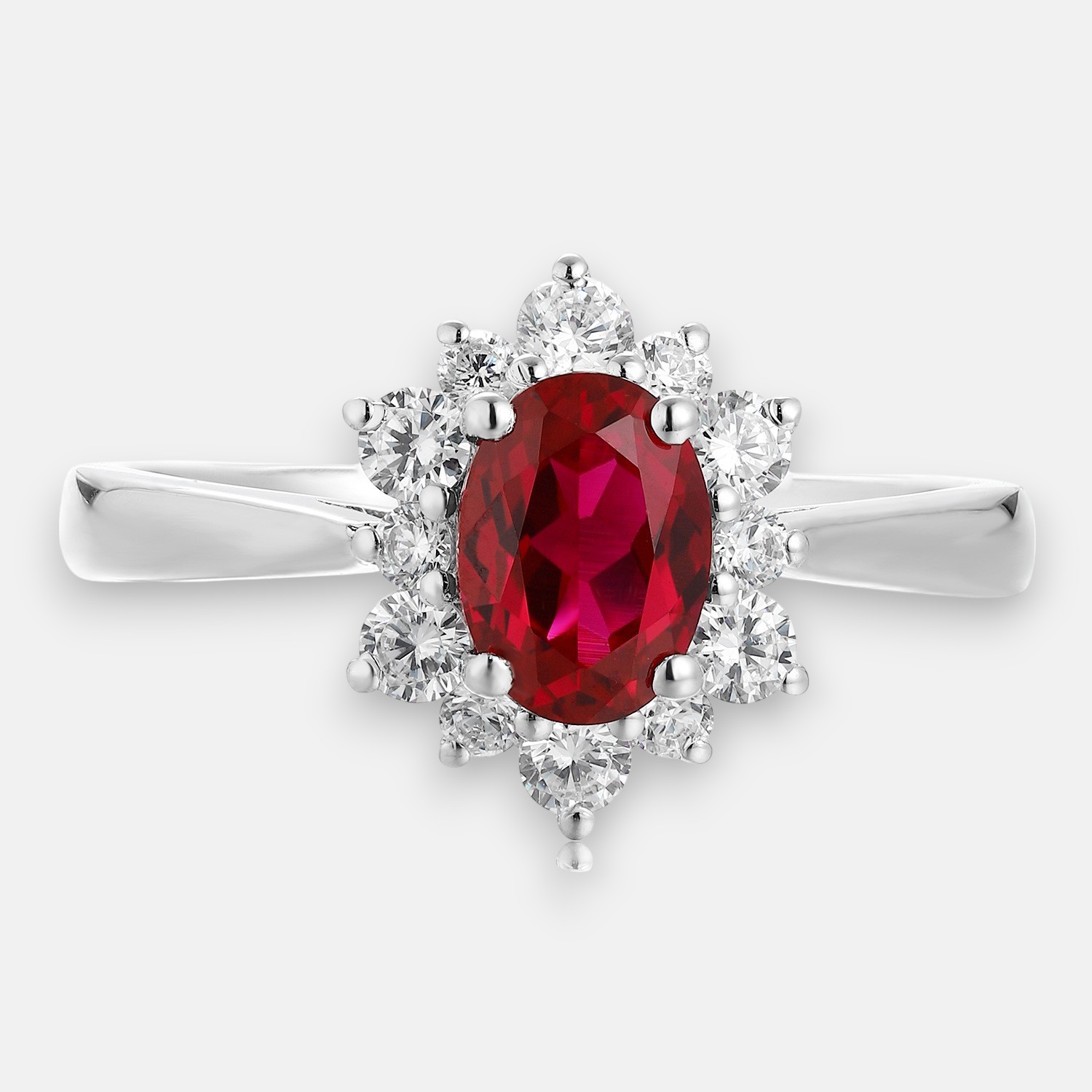 Natural Ruby Ring – Oval Cut 1 Carat in S925 Sterling Silver