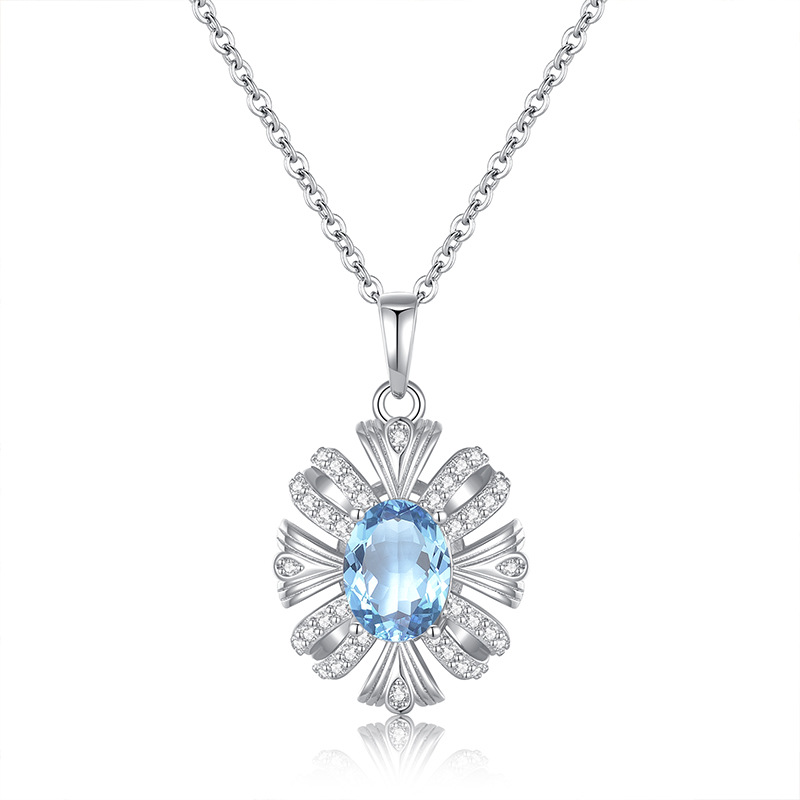 Natural Crystal Pendant Necklace – S925 Sterling Silver | Blingku