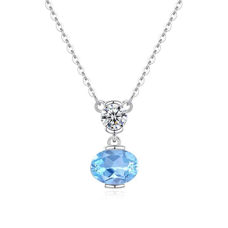 Lantern Necklace Set – S925 Sterling Silver with Natural Gemstones | Blingku