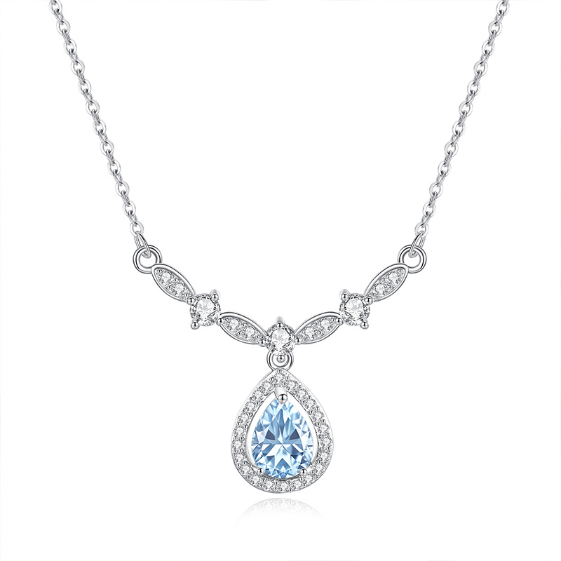 Delicate Birthstone Jewelry – Josephine S925 Silver Crystal Pendant Necklace | Blingku