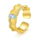 Topaz Brushed Gold Ring