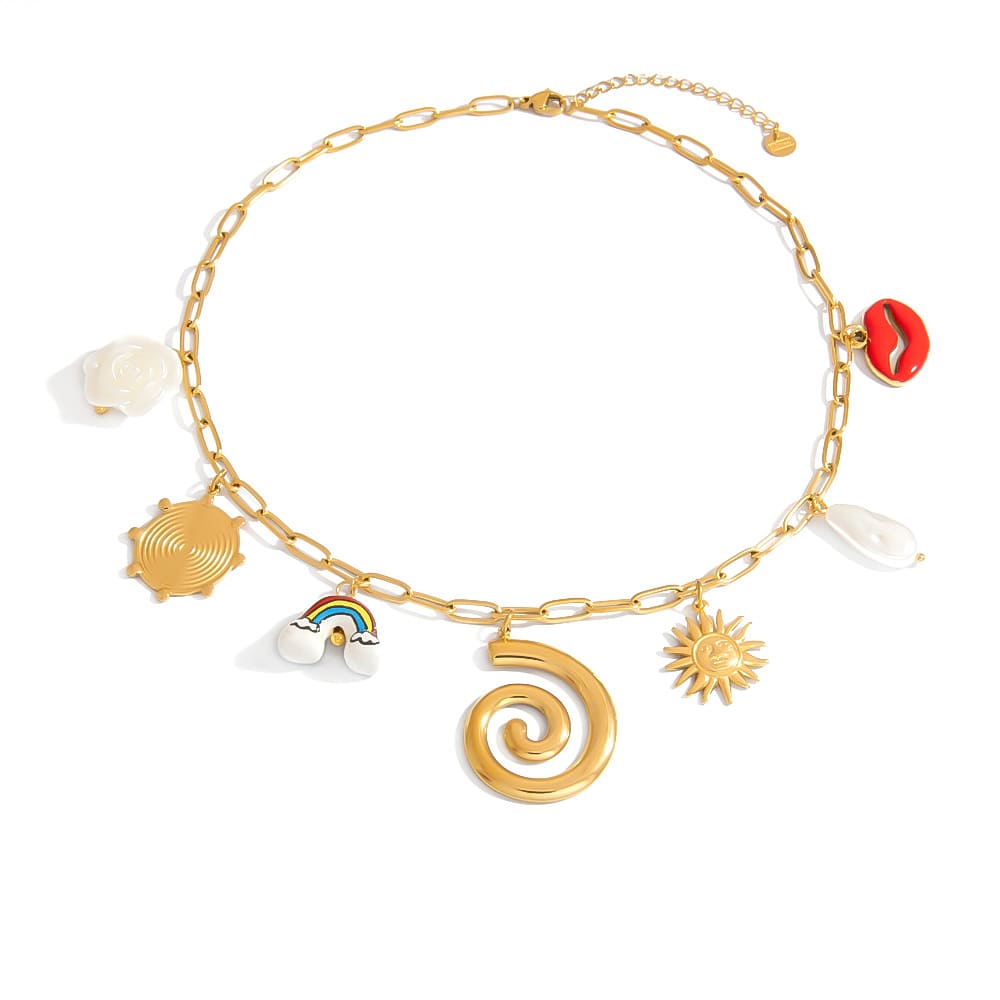 Tarot Necklace – DIY Pearl Pendant with Rainbow Heart Print