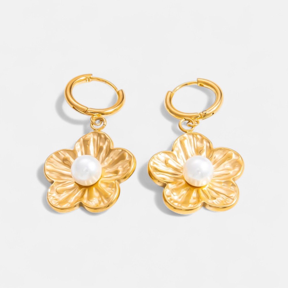 Flower Pearl Earrings – Fresh INS Style Floral Studs with Pearls