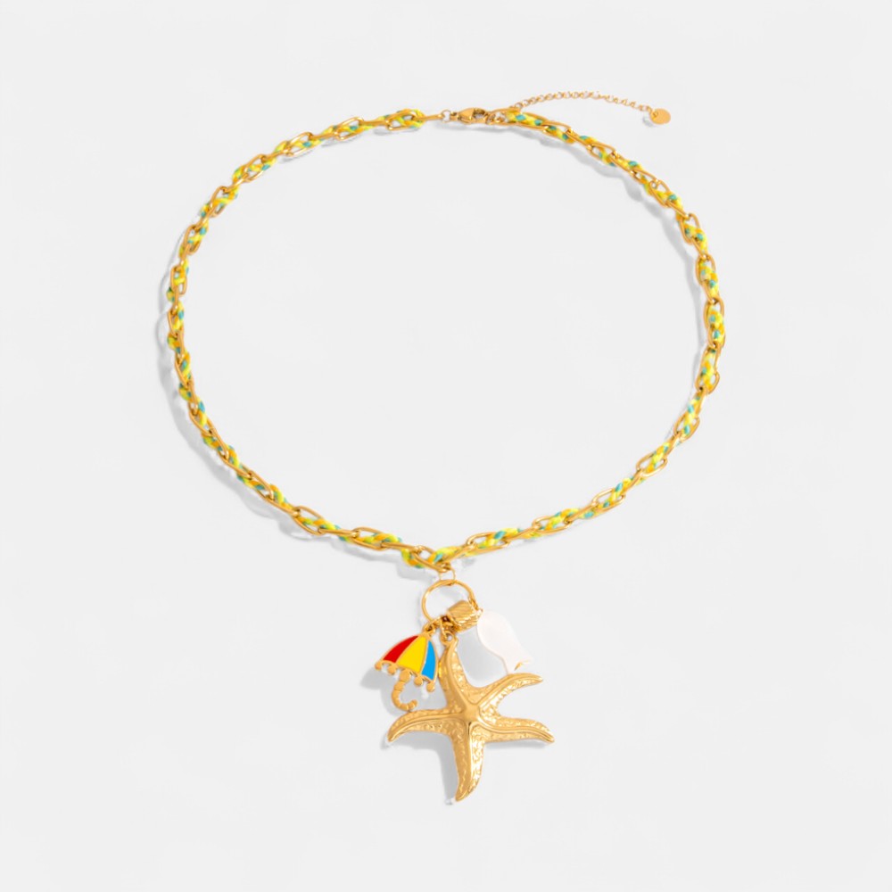 Christmas Gift Necklace – DIY Natural Stone Beach Shell & Starfish Choker