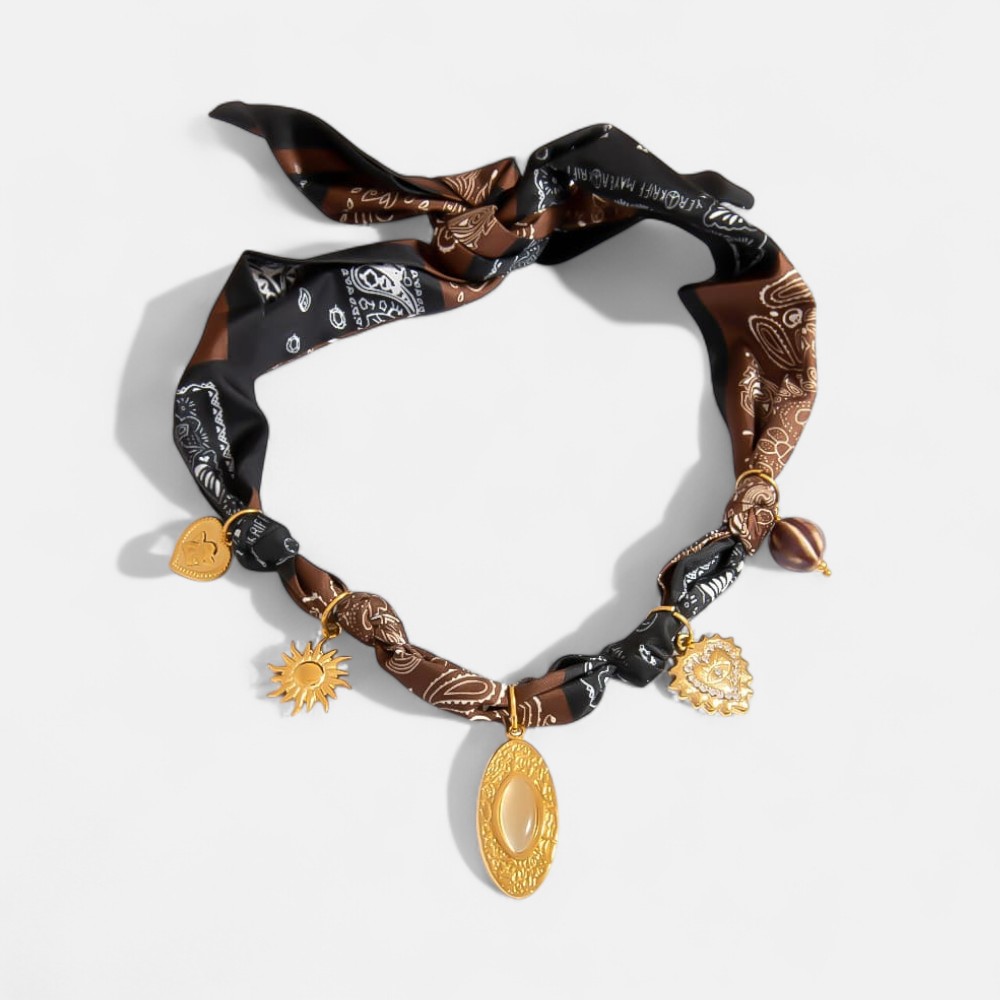 Dainty Chain Necklace Deal – Angel Heart Pendant with Elegant Scarf Accent