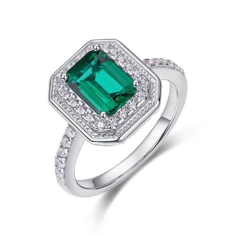 Geometric Sapphire Ring S925 Sterling Silver September Birthstone Jewelry