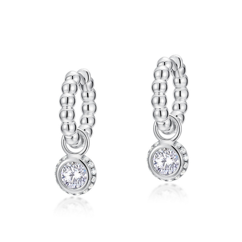 Detachable Moissanite Drop Earrings – S925 Silver with Colorful Stones