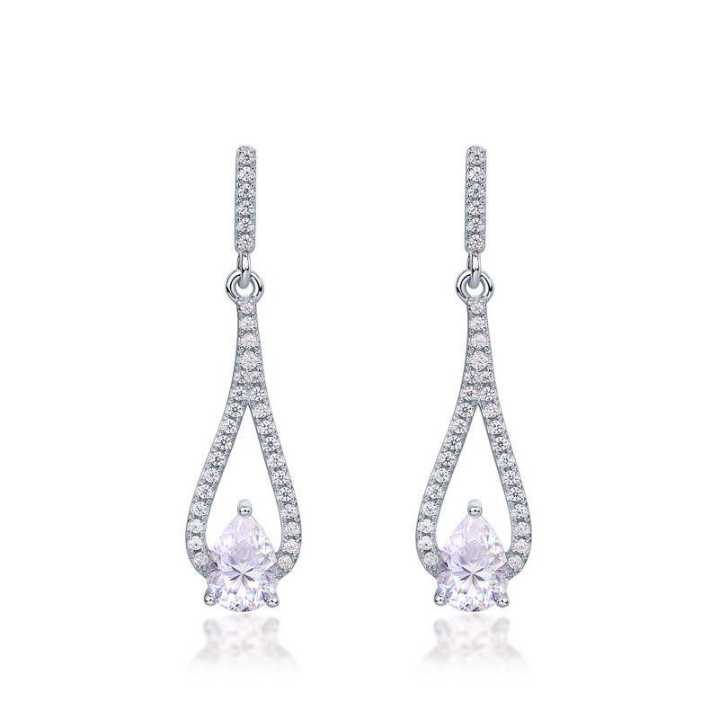 Long Moissanite Drop Earrings – S925 Silver Statement INS Style