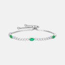 Cultivated emerald bracelet