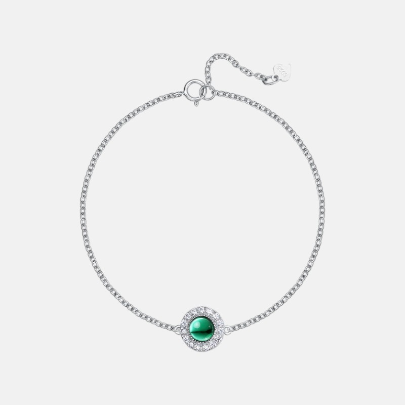 Emerald Chain Bracelet – S925 Silver Lab-Created Emerald Jewelry