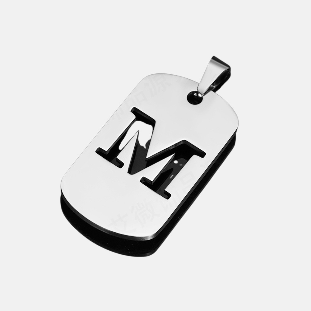 Initial Necklace – Stainless Steel Cutout Alphabet Letter Pendant