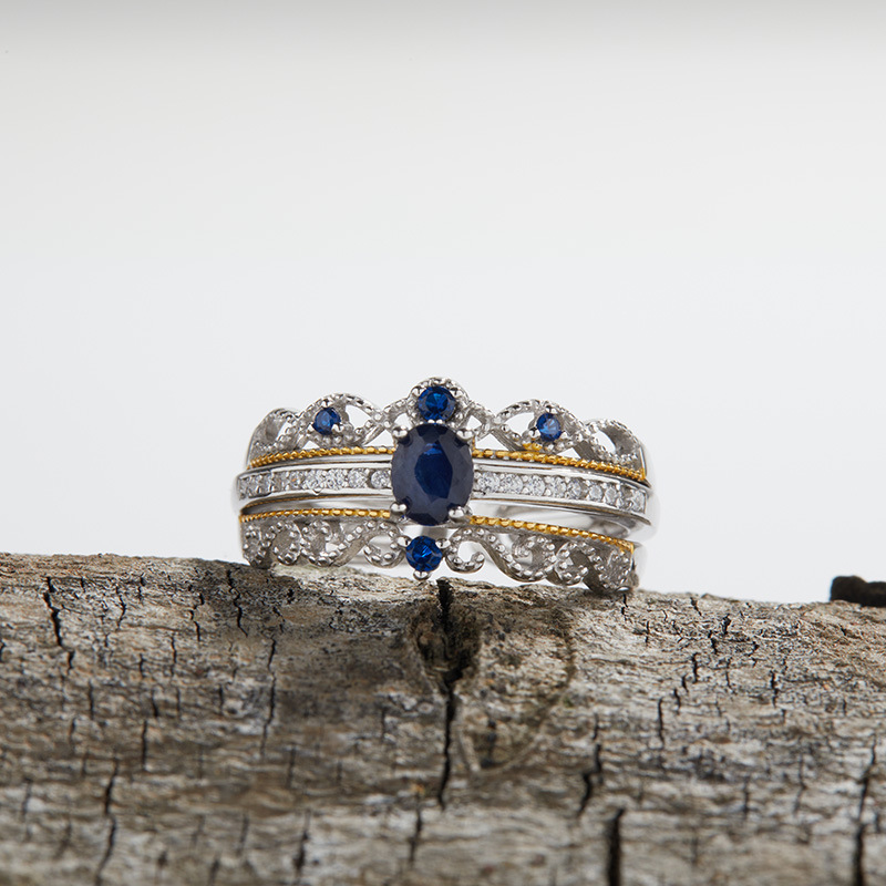 Ring – Sterling Silver Natural Blue Sapphire Minimalist Luxury Women’s Jewelry