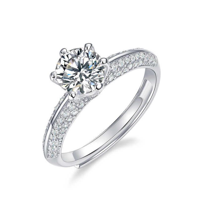1 Carat Moissanite Engagement Ring in S925 Silver | Couples Wedding Band