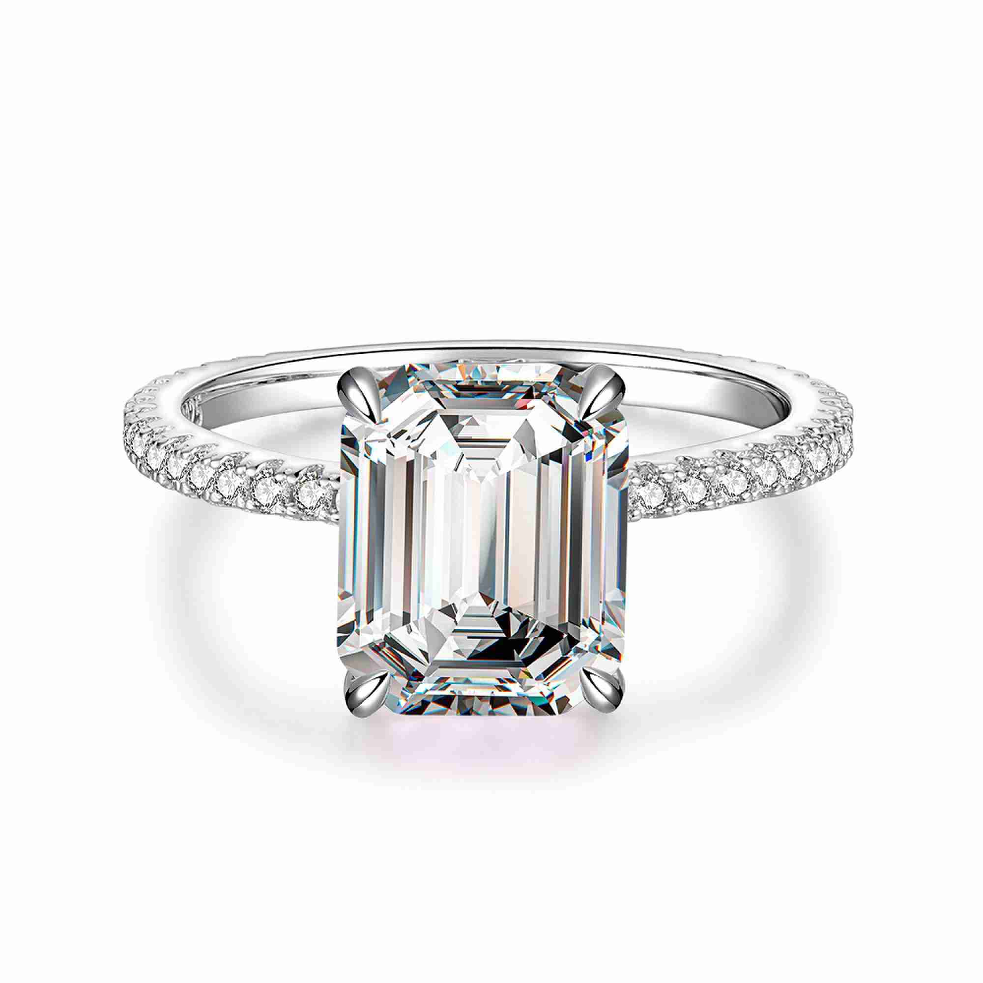 S925 Sterling Silver Four-Prong Aquamarine Ring – March Birthstone Ring