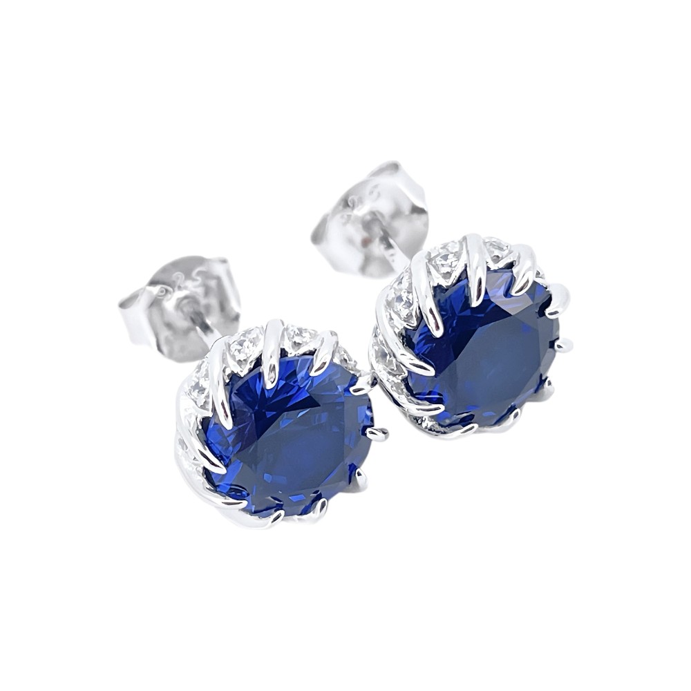 Lab-Created Sapphire Earrings in Gold-Plated Sterling Silver