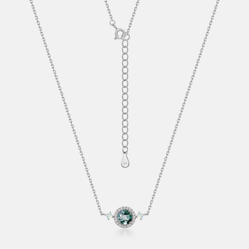Round Alexandrite Birthstone Necklace | S925 Sterling Silver Color‑Change Pendant for Women