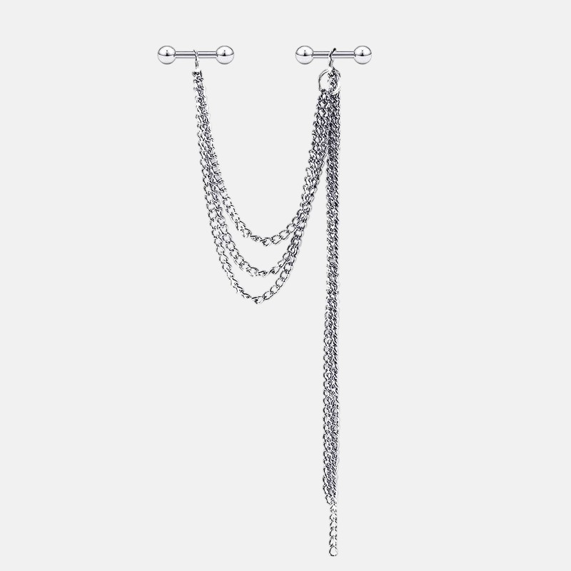 Best Ear Piercing Jewelry – Pearl Chain Cartilage Earring with Star Stud