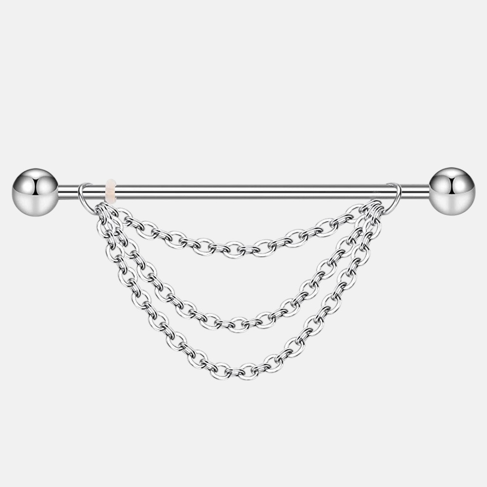 Professional Ear Piercing Jewelry – Industrial Chain Barbell for Cartilage Piercing