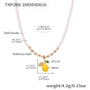 Gold bead lemon pendant necklace