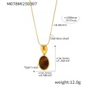 Gold tiger eye sweater chain