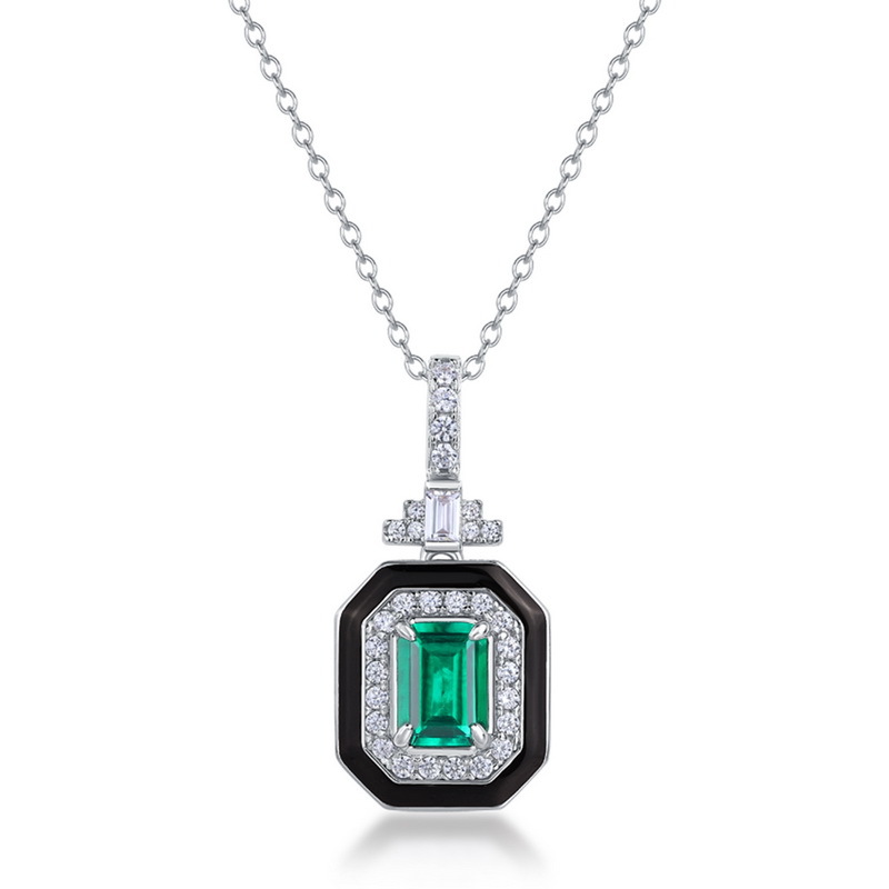Personalized July Birthstone Necklace – Geometric Ruby in S925 Silver