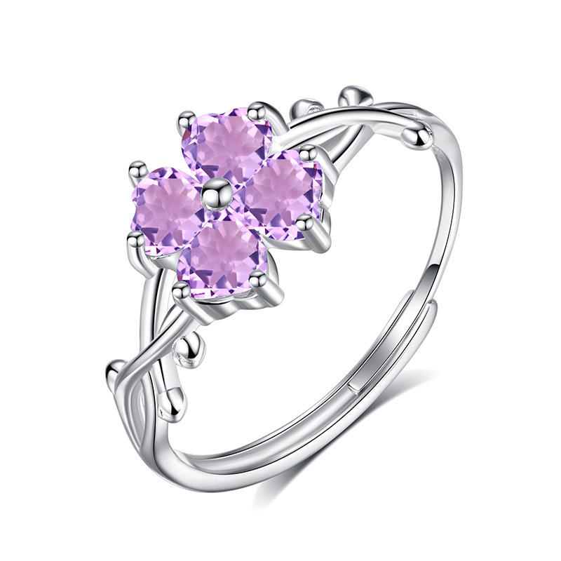 Four Leaf Clover Ring – Adjustable S925 Sterling Silver Lucky Charm