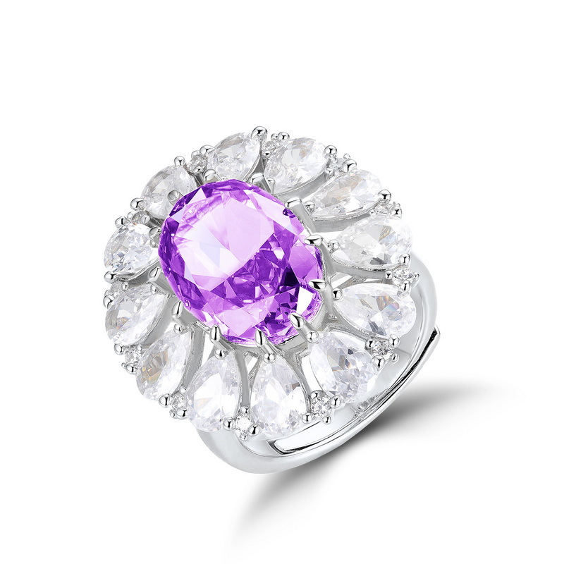 S925 Sterling Silver Oval Aquamarine Ring | Luxury High Carbon Diamond Ice-Cut Ring