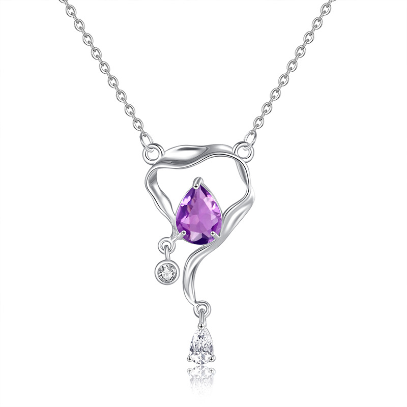 Mermaid Tears Pendant – S925 Silver Necklace with Natural Gemstones | Blingku