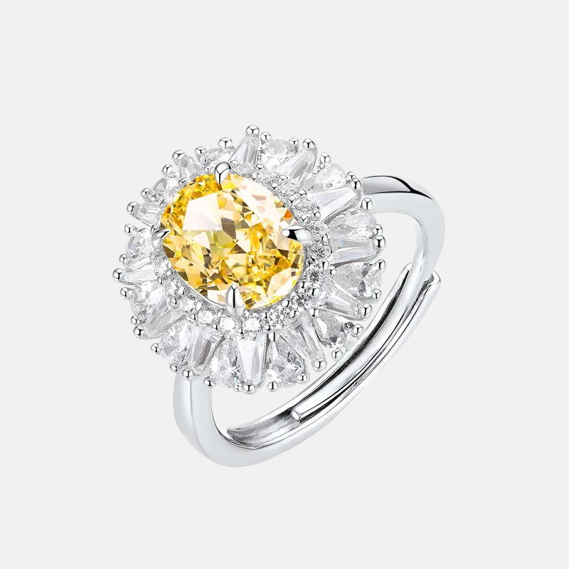 S925 Sterling Silver 4ct Oval High Carbon Diamond Ring | 7×9mm Stylish Statement Ring