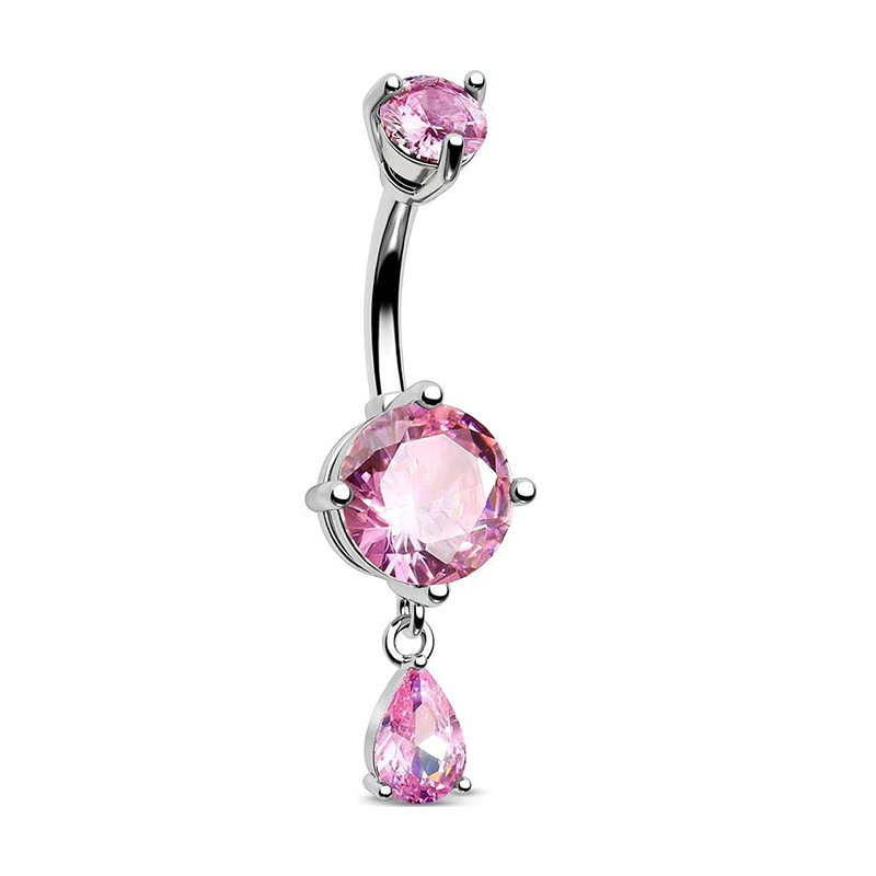 Multi-Color CZ Surgical Steel Belly Rings – Sexy Curved Barbell Navel Jewelry