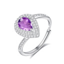 Amethyst Teardrop Ring