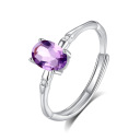 Amethyst Bamboo Ring
