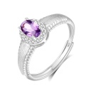Amethyst Brushed Ring
