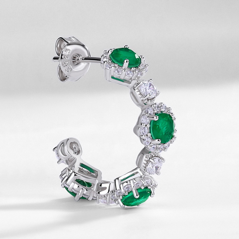 Lab-created green gemstone earrings for women, May birthstone jewelry