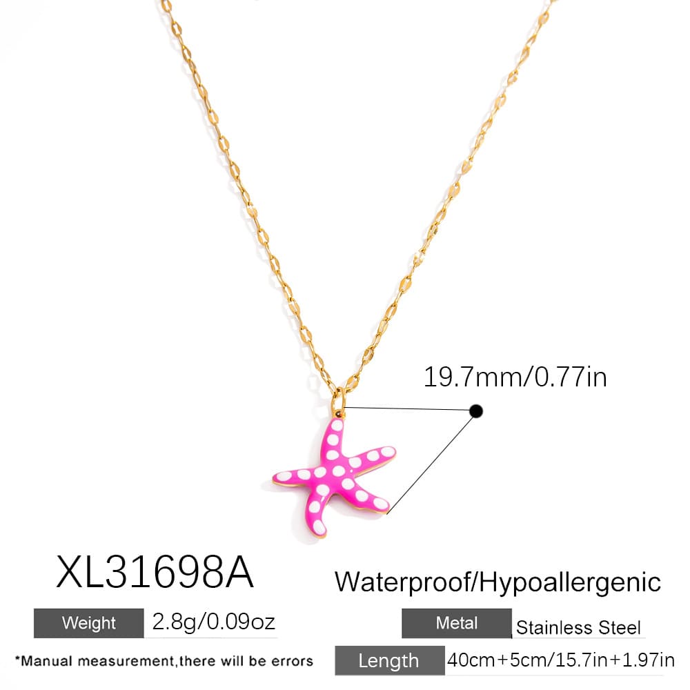 Trending Necklaces for Women – Minimalist Tropical Fish & Starfish Pendant Choker
