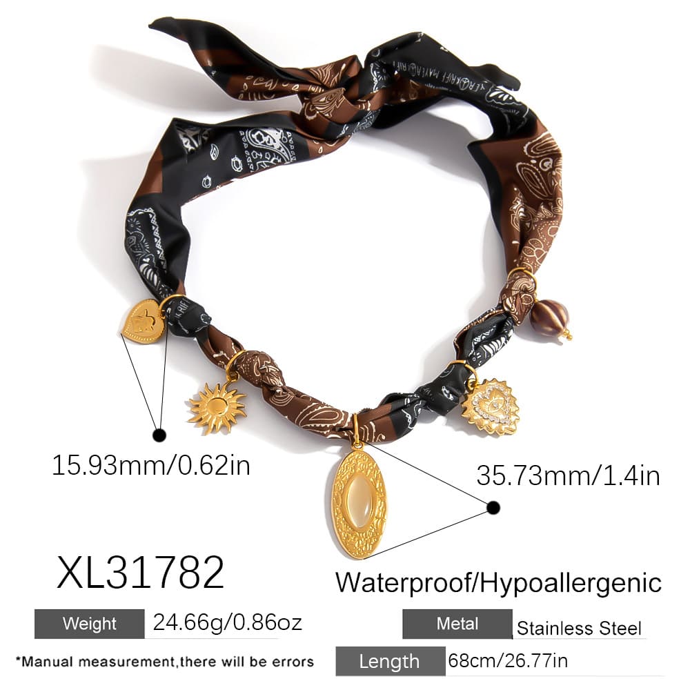 Dainty Chain Necklace Deal – Angel Heart Pendant with Elegant Scarf Accent