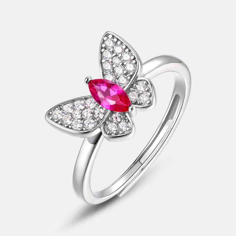S925 Sterling Silver Butterfly Sapphire Ring – September Birthstone