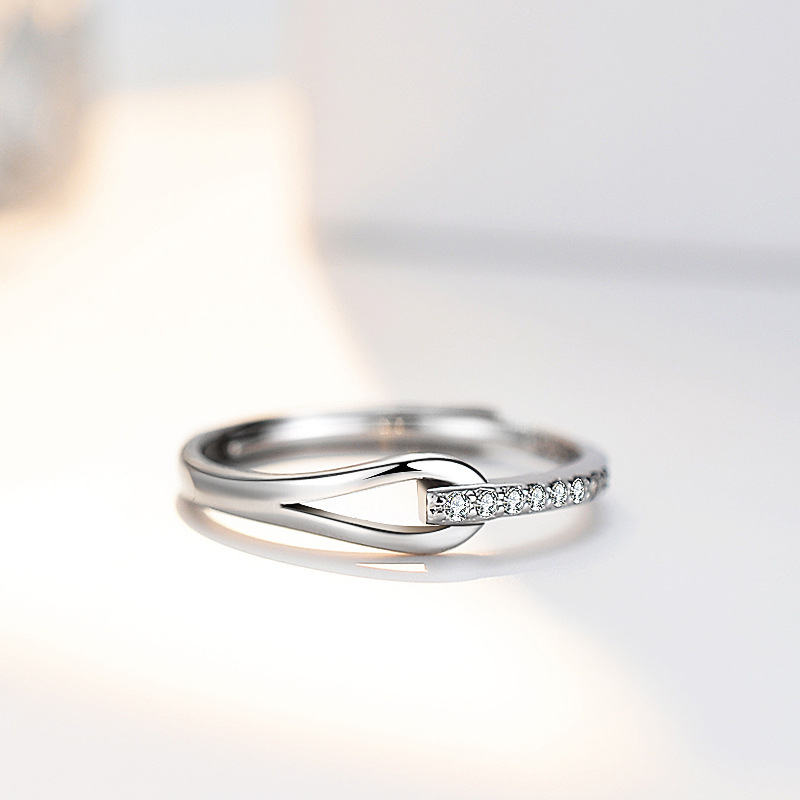 Promise Rings for Couples – S925 Sterling Silver “Rupert’s Tear” Diamond Couples Ring