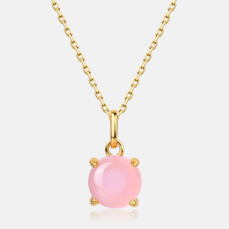 Minimalist prong set gemstone necklace with extender chain