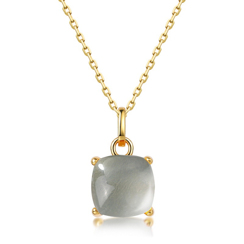 February Birthstone Necklace – Amethyst Gemstone Pendant in Gold-Plated Sterling Silver