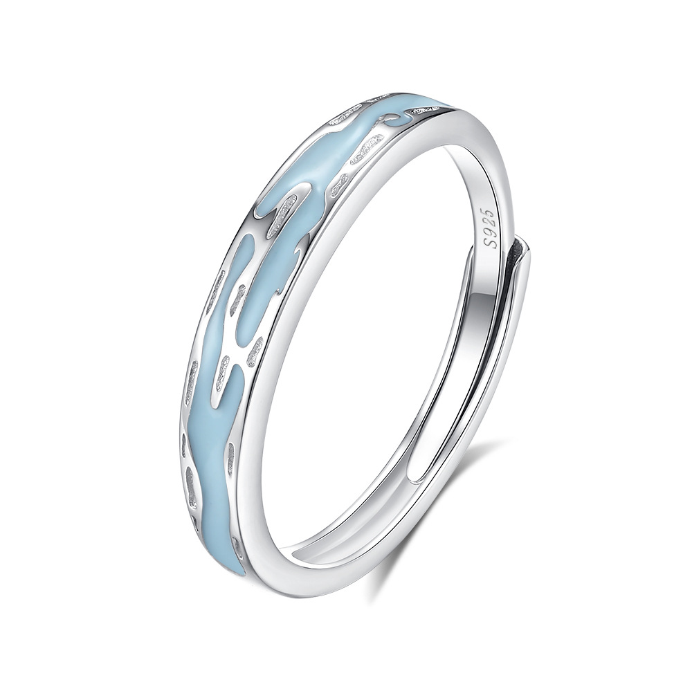 Adjustable S925 glowing rings inspired by Jiangnan rain