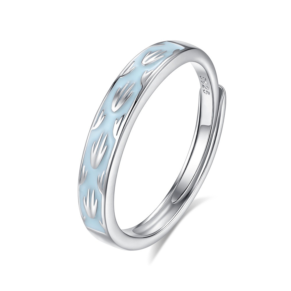 Men’s classic glow-in-the-dark ring in wider silver band