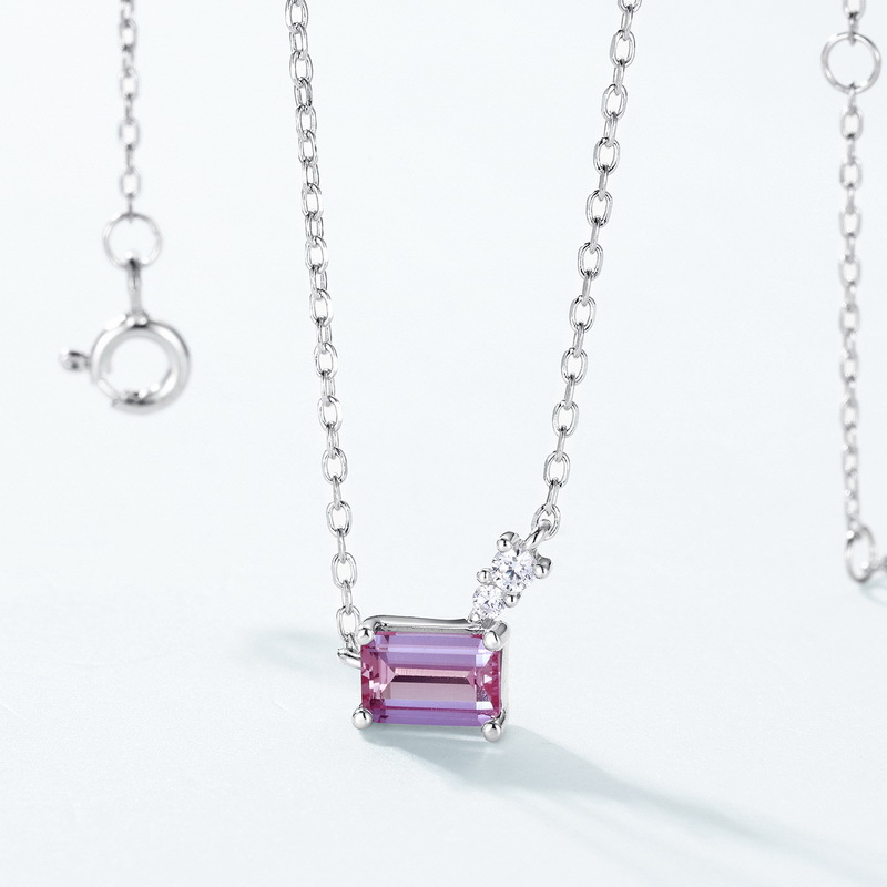 Geometric Moss Agate Necklace | S925 Sterling Silver Green Gem Choker – June Birthstone