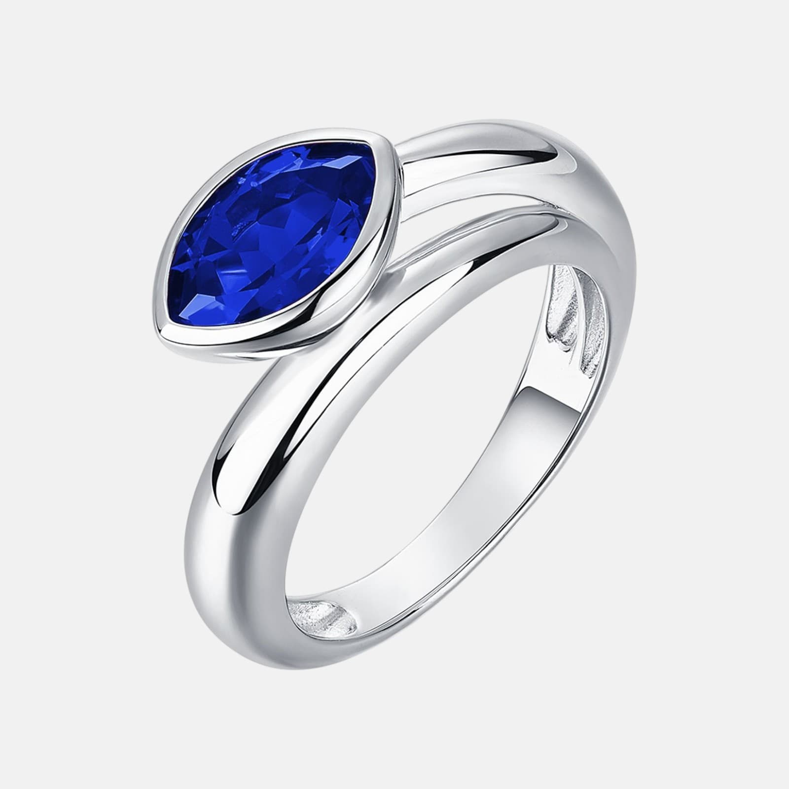 S925 Sterling Silver Oval Sapphire Ring – September Birthstone