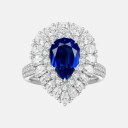 Cultivated sapphire ring and pendant dual-purpose