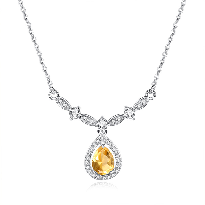 Delicate Birthstone Jewelry – Josephine S925 Silver Crystal Pendant Necklace | Blingku