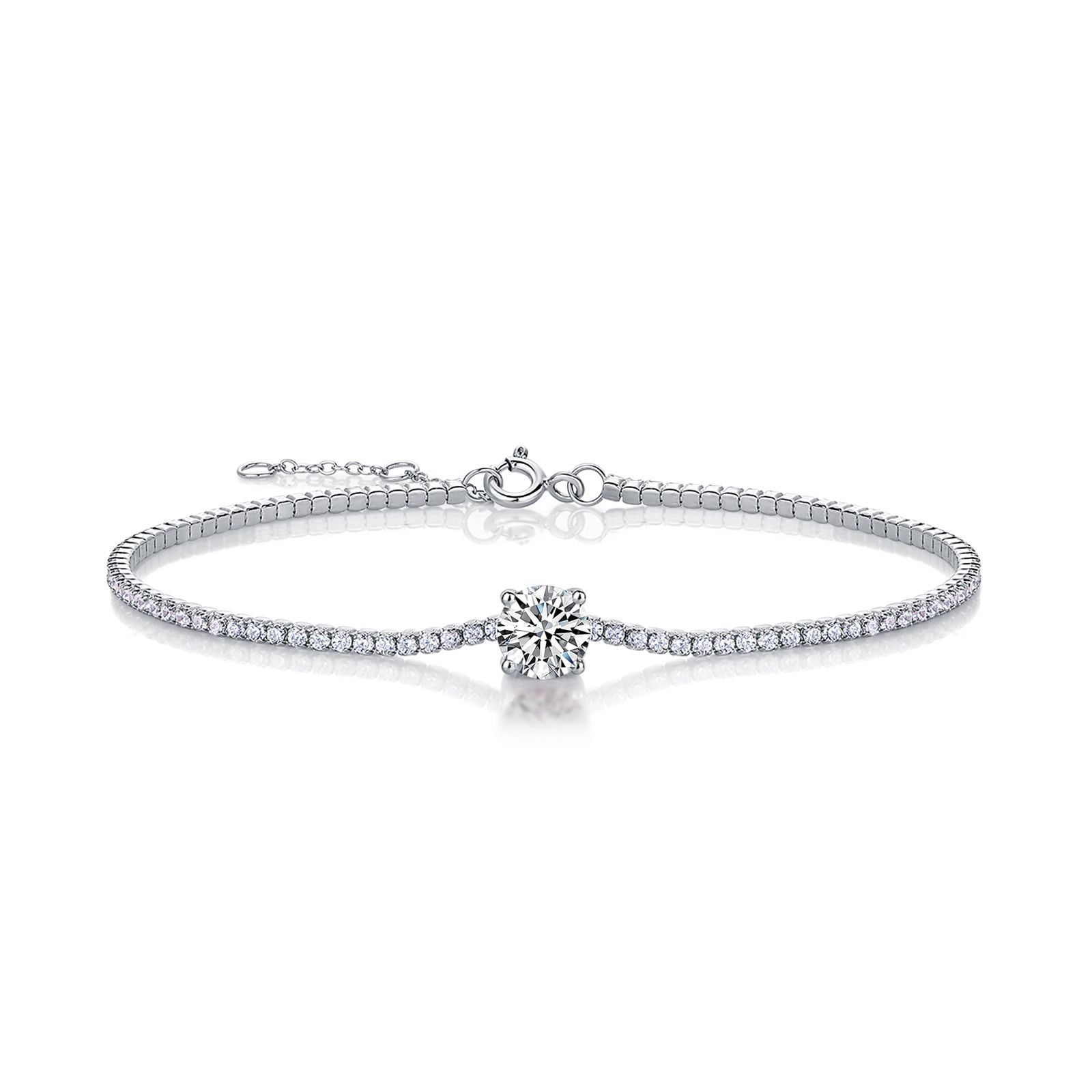 July Birthstone Bracelet – Lab Ruby S925 Silver Fashion Jewelry